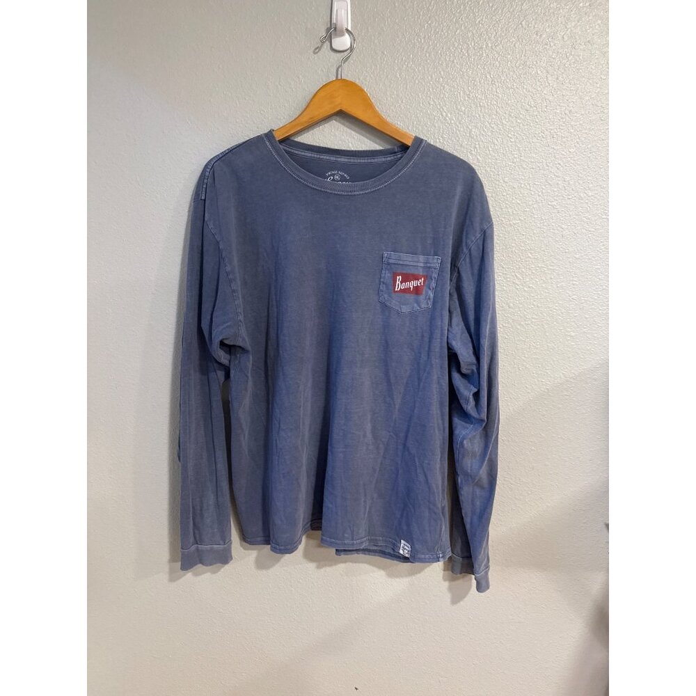 Vintage-Inspired‎ Legacy 92 XXL Long Sleeve Blue Shirt W/ Banquet Logo Pocket